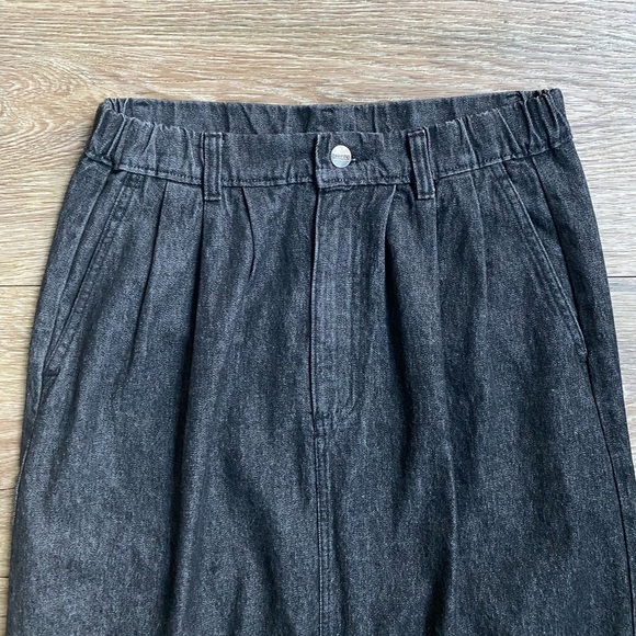 Lands' End Charcoal Grey Denim Midi A-Line Skirt Size S-Medium - Picture 4 of 9
